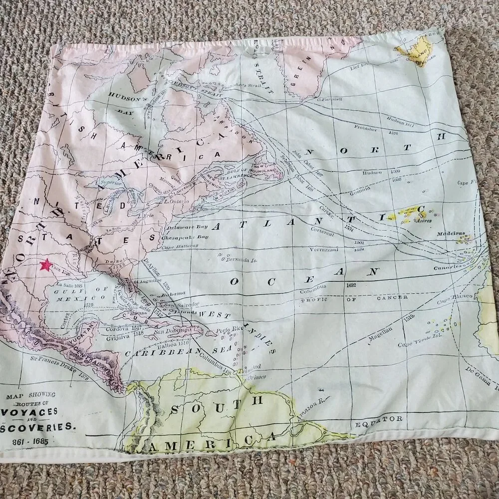 Lot Of 2 Pottery Barn Teen Junk Gypsy Adventure Map Euro Size 26